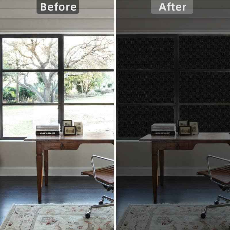 Window Privacy Film Non Adhesive Blackout Frosted Anti UV 90x300cm Qualsen