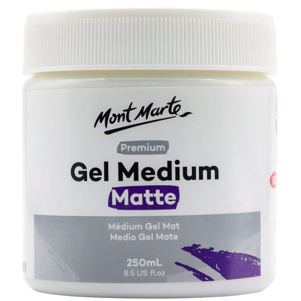 MONT MARTE Premium Gel Medium Matte 250ml (8.5oz), Suitable for Acrylic Paints