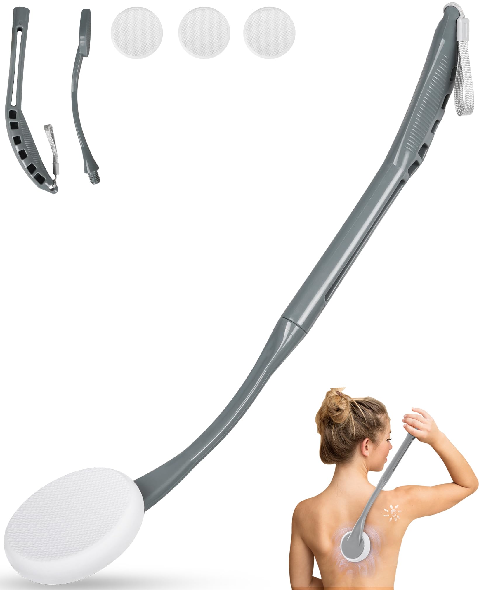 Lotion Applicator for Back, 52CM Back Cream Applicator, Cream Applicator for Back, Easy Reach and Washable, Back Moisturiser Applicator