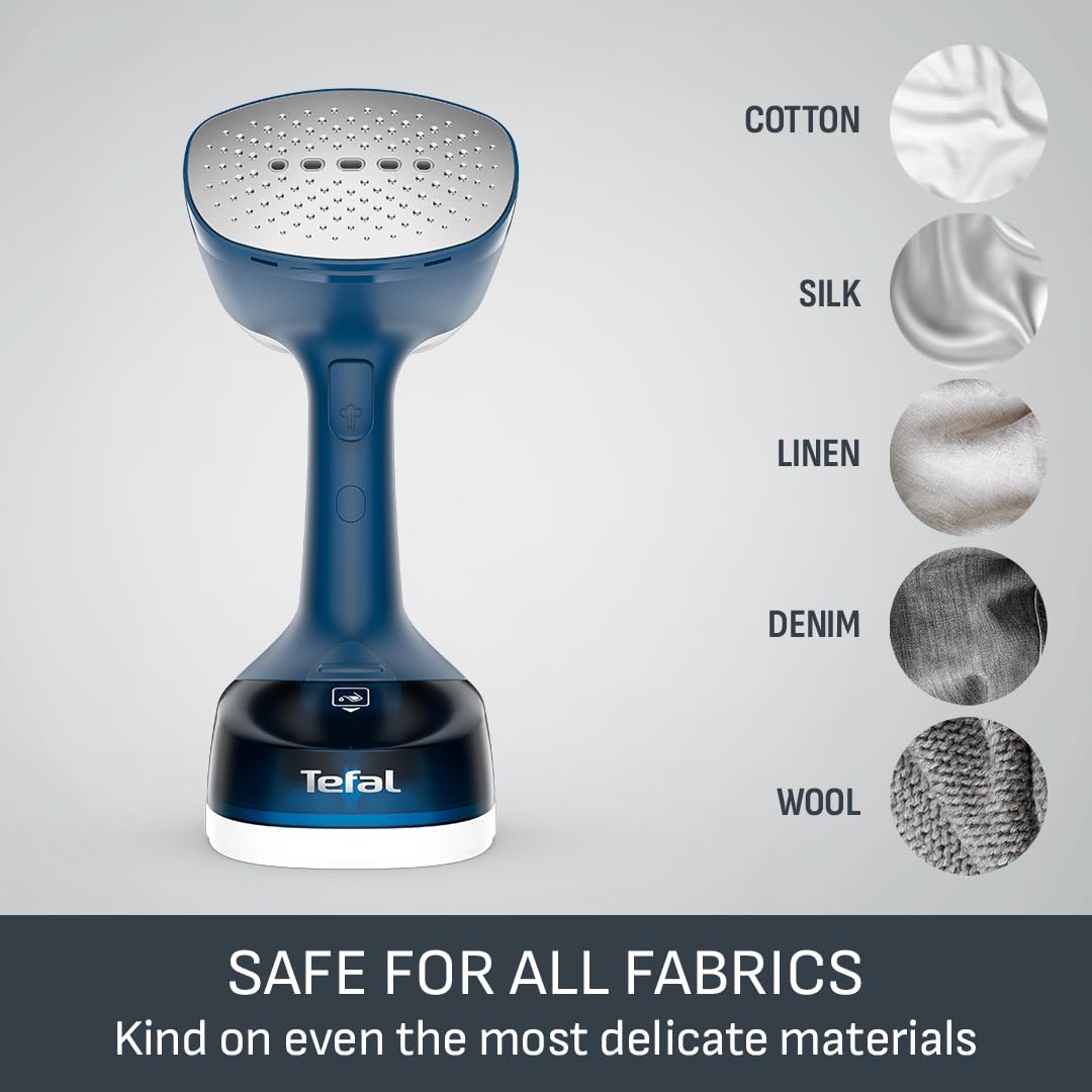 Tefal Access Steam+ Handheld Clothes Steamer, 1600W, 26 g/min Steam, No Ironing Board Needed, 2 Steam Levels, Sanitising Steam, Black & Rose Gold, DT8103