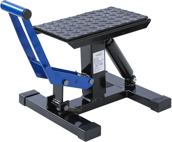 KATSU Tools Motorcycle Jack Lift Stand Motorbike Dirt Bike Lift Adjustable Height Hoist Table with Hydraulic Damper 161232