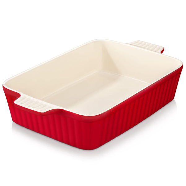 MALACASA 4.4 QT Baking Dish, 9x13 Large Casserole Dish for Oven, Ceramic Baking Pan, Rectangular Lasagna Pan Deep with Handles for Baking, Durable