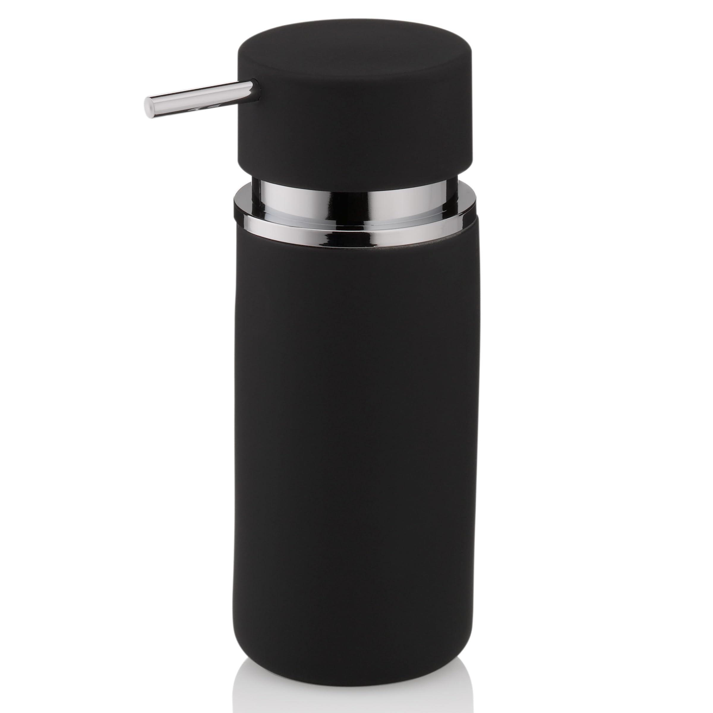Kela 20421 Soap Dispenser Ceramic Diameter 6.5 cm, 300 ml, 6.50 x 6.50 x 16,50 cm, Black