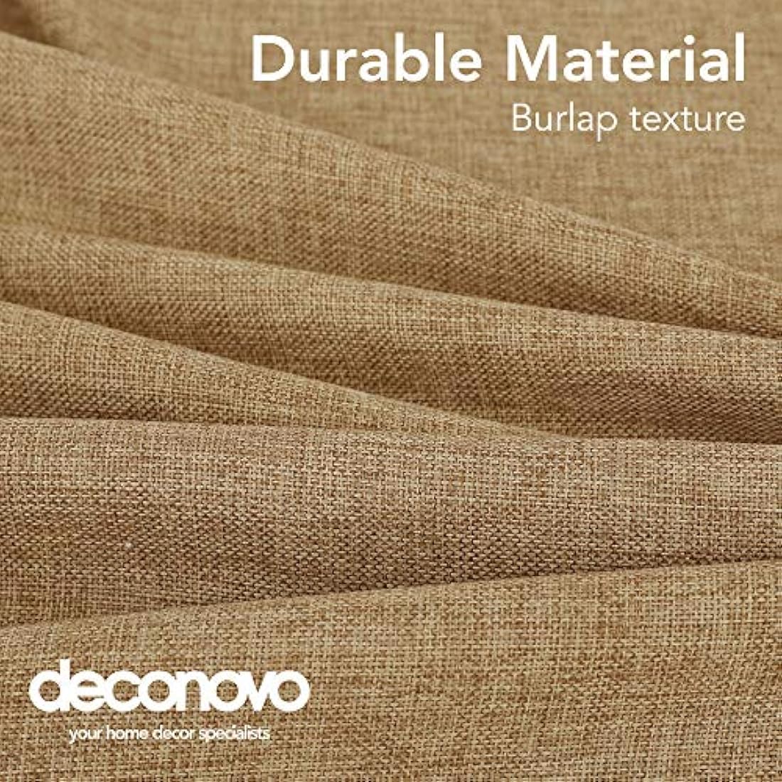 Deconovo - Decorative Waterproof Linen Effect Tablecloth - 132 x 178 cm - Brown