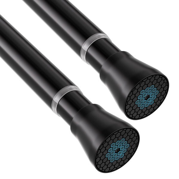 Zipglo Tension Rod 75-162 Cm Curtain Rods Extendable 2p, Shower Rail Extendable Black Spring Loaded Curtain Rod Adjustable Shower Curtain Rail