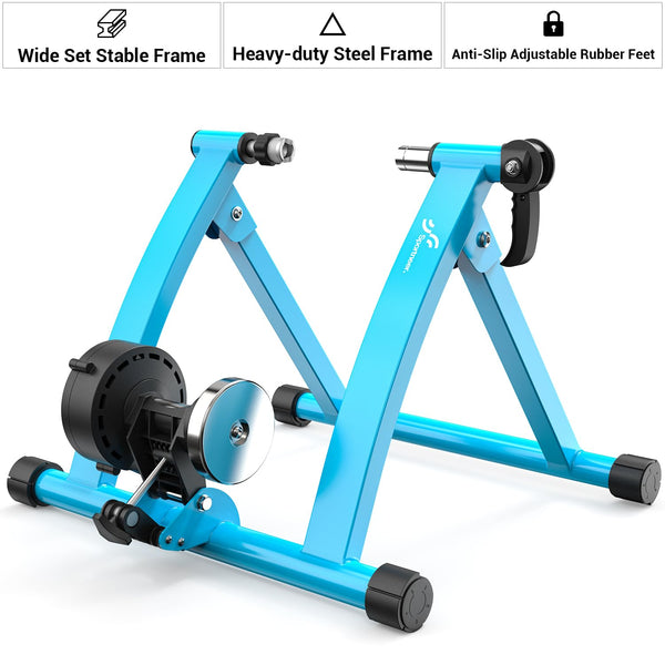 Sportneer Turbo Trainer, Bike Trainer with 6 Resistance Settings for Indoor Bike Trainer Stand Steel Bicycle Exercise Magnetic Stand with Noise