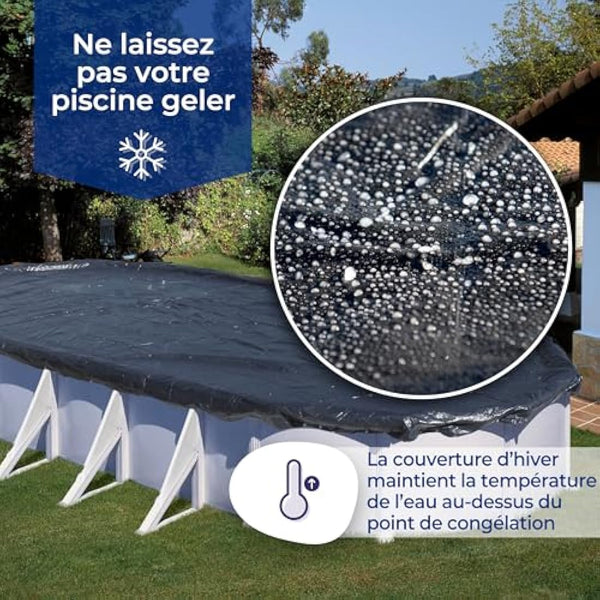 Gre CIPROV – Winter Cover for Oval Swimming Pools 1000 x 550 cm blue