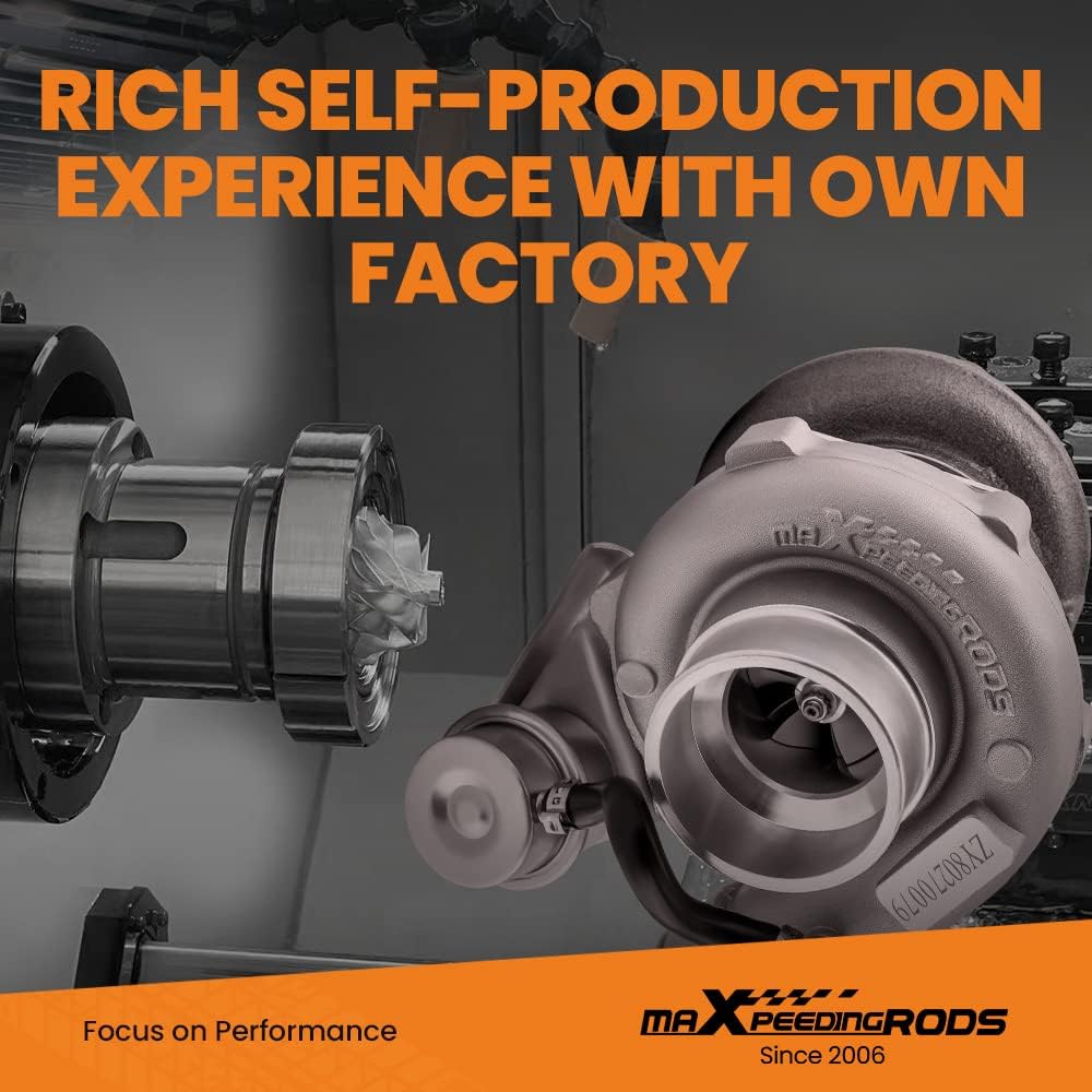 maXpeedingrods GT25 GT28 GT2871 Upgrade Turbo Charger 350BHP+ Boost 0.64 A/R, GT2860 SR20 CA18DET 5-Bolt Flange Universal Turbocharger for 1.5L-2.0L Engine Water + Oil Cooled Turbo W/Gaskets