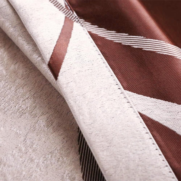 2 Panels Set Modern Striped Curtains for Living Room (Coffee, 2 x 66x84 Inch)