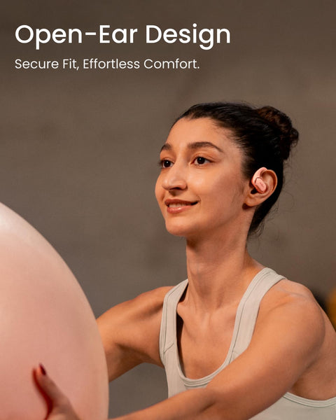 SHOKZ OpenFit Air Open-Ear Headphones, True Wireless Bluetooth Earphones with Mic, Fast Charging, 28h Playtime, IP54 Waterproof for Workout - Black