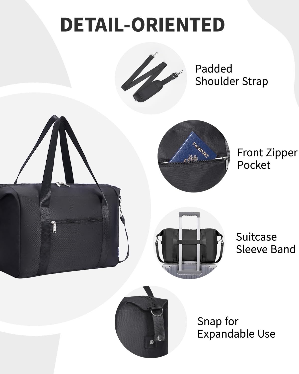 Narwey for Ryanair Cabin Bag 40x20x25 Underseat Ryan Air Bag Foladble Travel Duffel Hospital Carry on Hand Luggage Holdall Weekend Overnight Bag for Women and Men 20L (Beige with Green Straps)