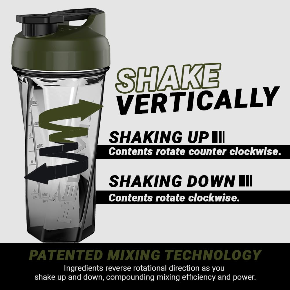 Helimix 2.0 Vortex Blender Shaker Bottle 828 ml - No Blending Ball or Whisk - USA Made - Portable Pre Workout Whey Protein Drink Cup - Mixes Cocktails Smoothies Shakes - Top Rack Safe