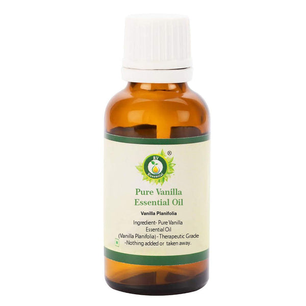 R V Essential Pure Vanilla Essential Oil 50ml (1.69oz)- Vanilla Planifolia (100% Pure and Natural)