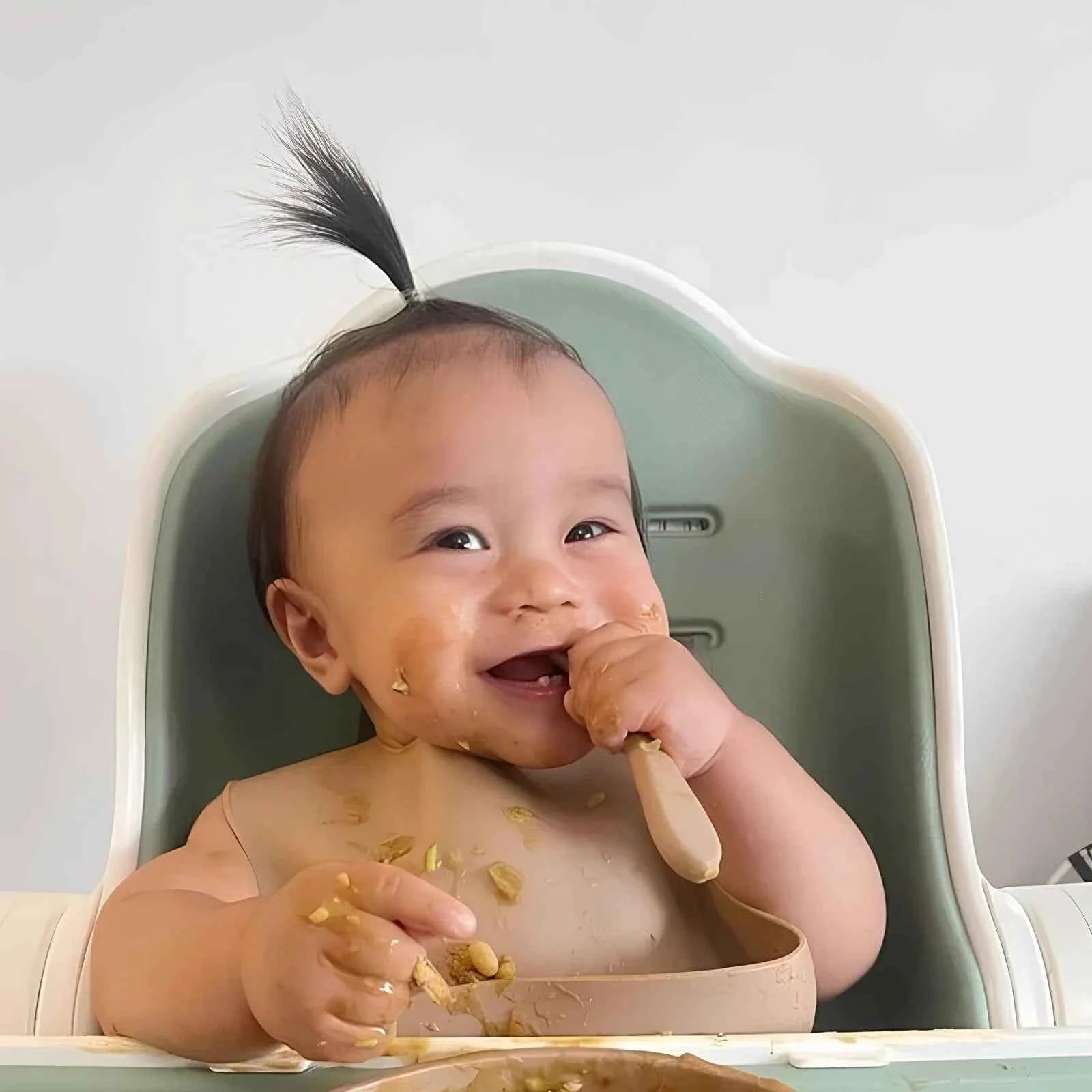 BLW Essentials Silicone Bib - Dusky Blue