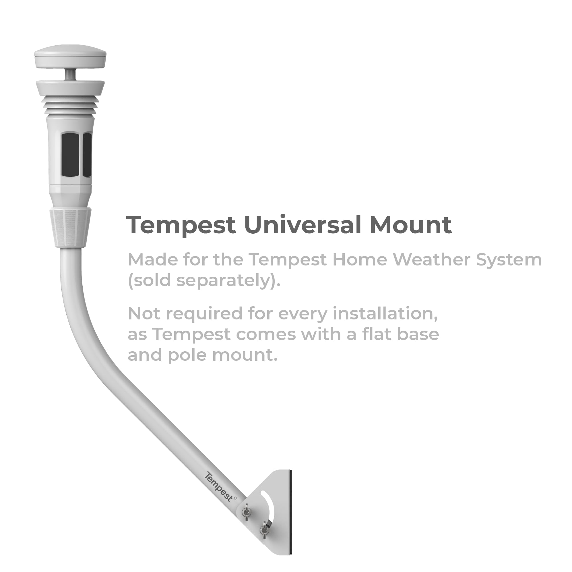 Tempest Universal Mount- Adjustable Outdoor Weather Station Mounting Kit - Easy Installation, Solid Structure, Weather Proof