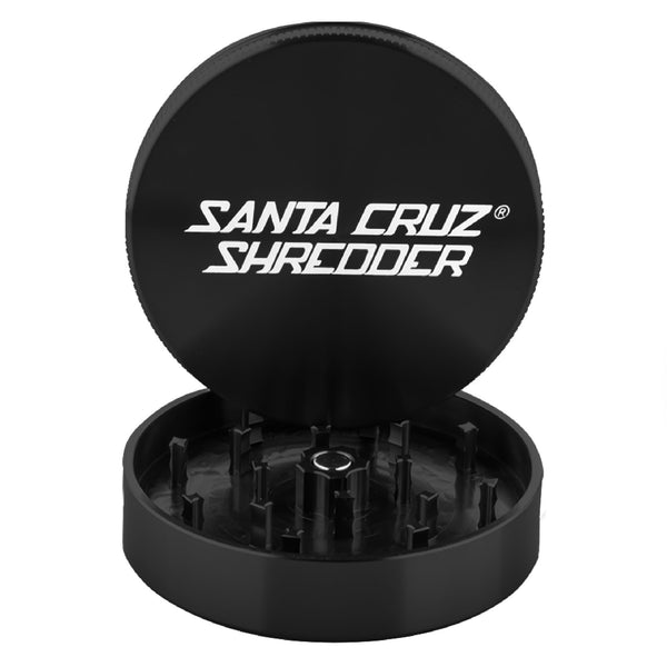 Santa Cruz Shredder Metal Herb Grinder Knurled Top for Stronger Grip 2-Piece 2.7" (Black)