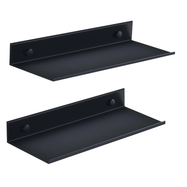 HNVNER Bathroom Shelf 2 Pack, Black Shower Caddy Wall Mounted Waterproof, Metal Small Floating Shelves, Wall Storage Shelf for Bathroom Living Room