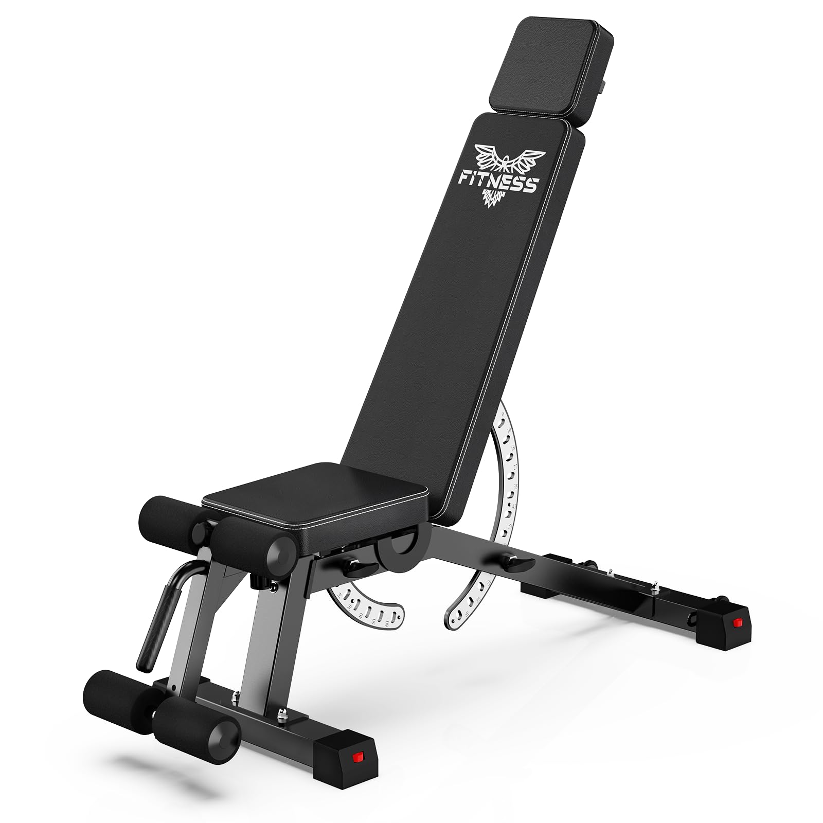 naspaluro Weight Bench Adjustable, Full Body Exercise Folding Fitness Workout Bench with 7 Positions, Exercise Bench for Weight Lifting & Sit Up Abdominal Supine Board Flat Home Gym