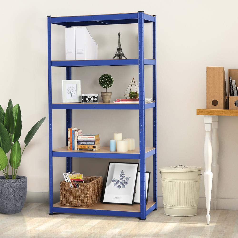 Yaheetech Garage Shelving Units - 5 Tier Heavy Duty Rack for Storage Metal Utility Shelves,180cm x 90cm x 40cm,175KG Per Shelf,Blue