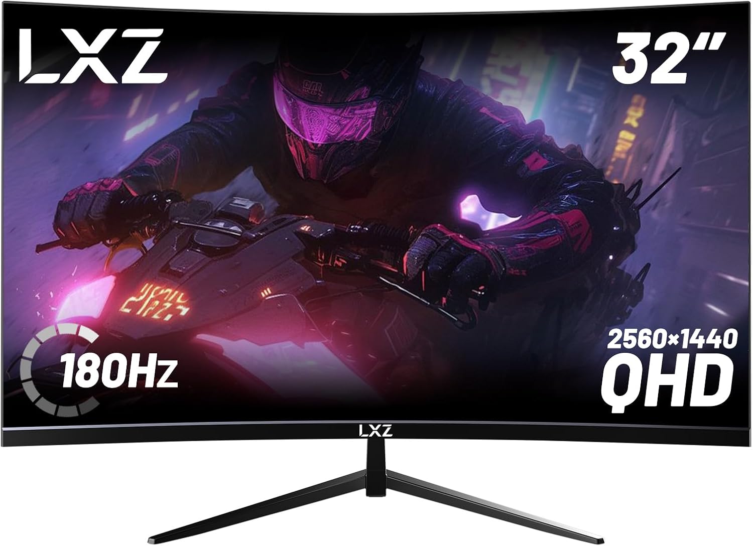 34 Inch Curved Monitor 1500R, 3440 * 1440 165Hz Gaming Monitor with FreeSync, Wide Viewing Angle, Display Port HDMI - Black