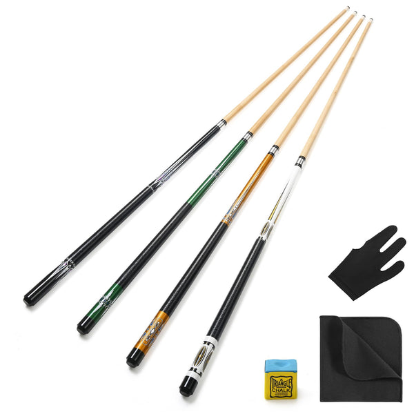 ASMPCUE Pool Cue, 58 Inch Billiard Cue Set of 4pcs 19 oz Hardwood Pool Cue 13 mm Tips for Professional Billiard Players, 1/2 Cue Sticks for Billiard