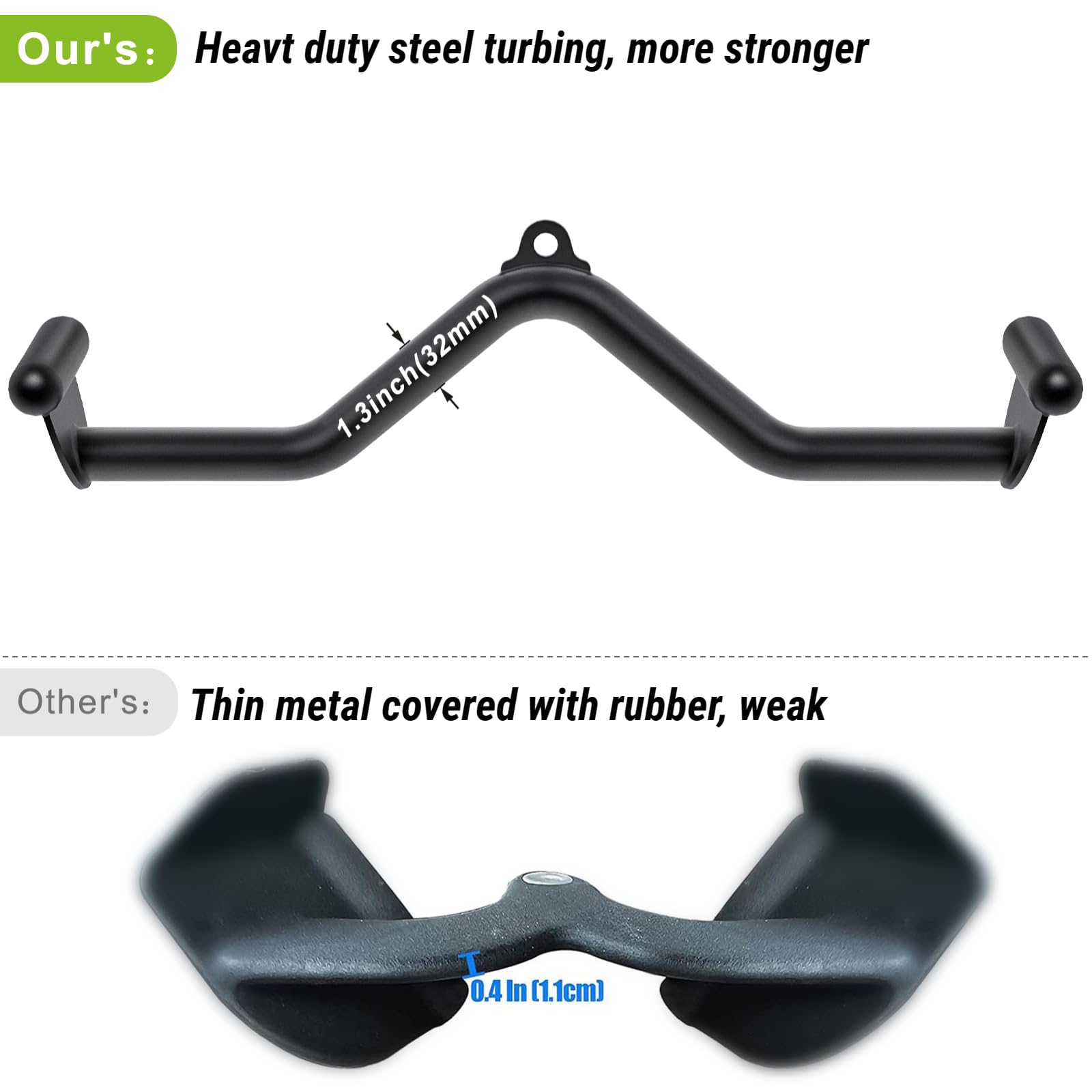 SELEWARE Multifunction-Grip LAT Pull Down Bars W/Heavy Duty Steel Tubing Structure Home Gym Workout Attachments Triceps Press Down Bar for Cable