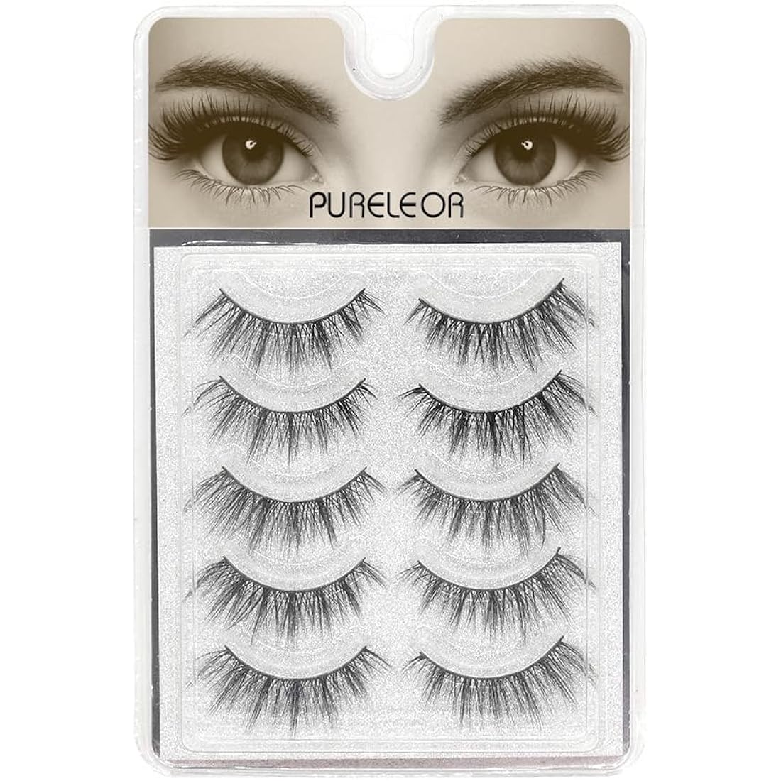3D Faux Mink Eyelashes Natural Long Looking 5 Pairs Reusable False Lashes Soft Fluffy Full Eyes Lash