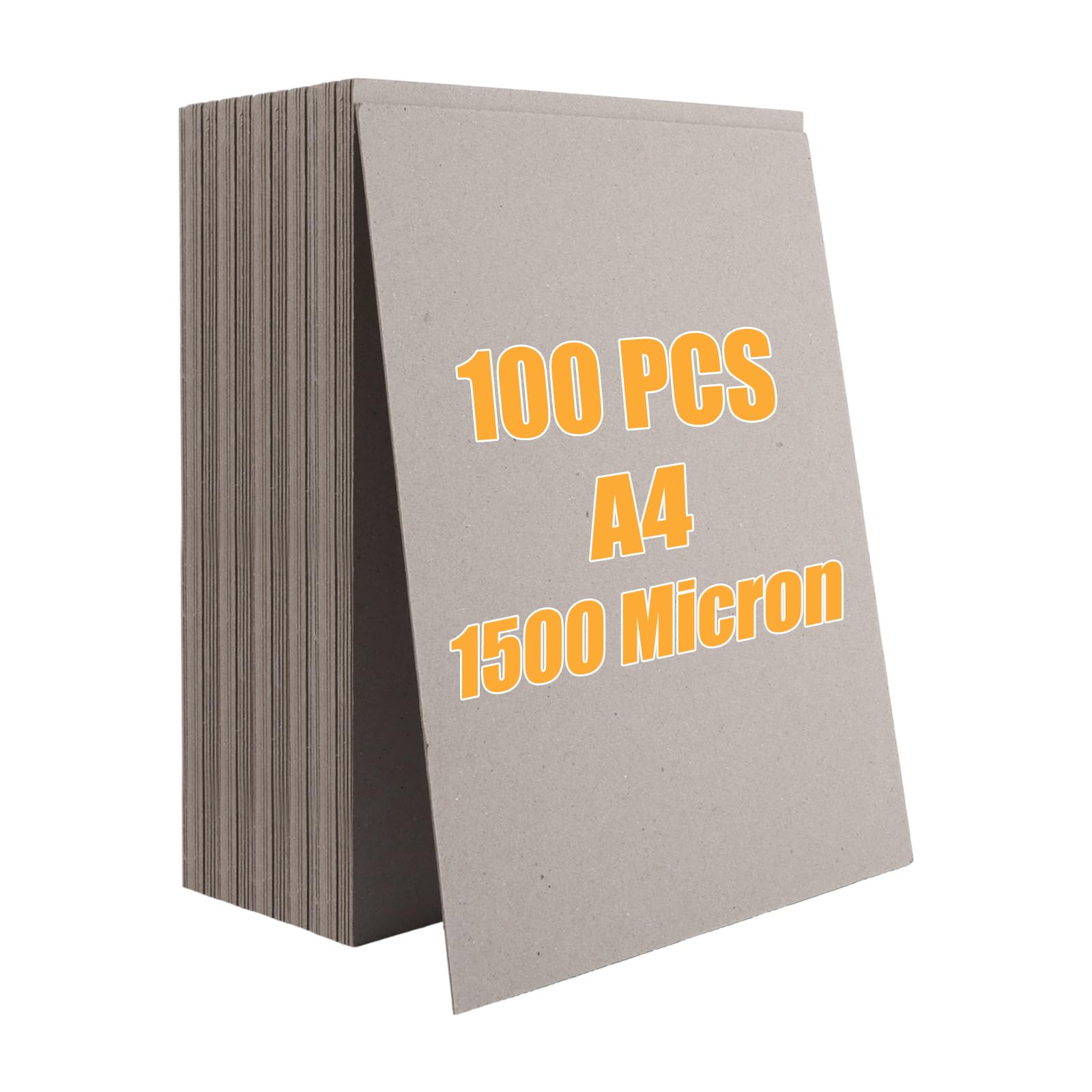 DAJAVE 100 Sheests A4 Greyboard 1500 Micron Chipboard Sheets Grey Mount Board Thick Cardboard Sheets for Model Making