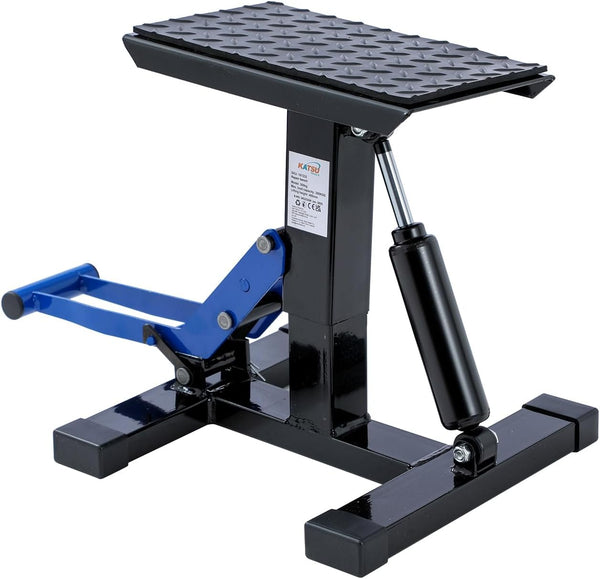 KATSU Tools Motorcycle Jack Lift Stand Motorbike Dirt Bike Lift Adjustable Height Hoist Table with Hydraulic Damper 161232