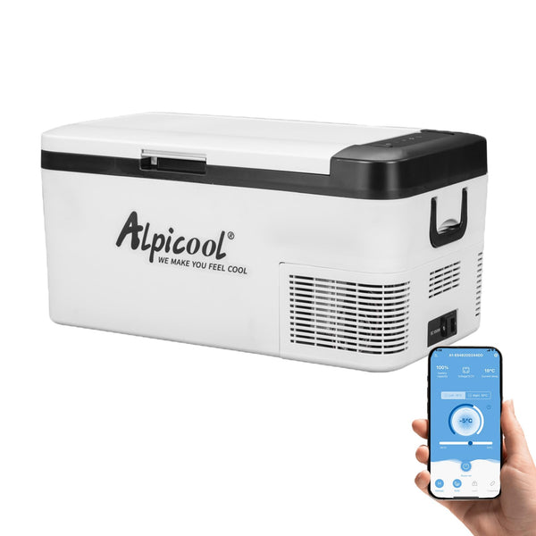 Alpicool G22 22L Compressor Car Fridge Freezer, DC 12v Camping Refrigerator, Portable Mini Cool Box for TruckCampervanRVBoat, -20℃ to 20℃