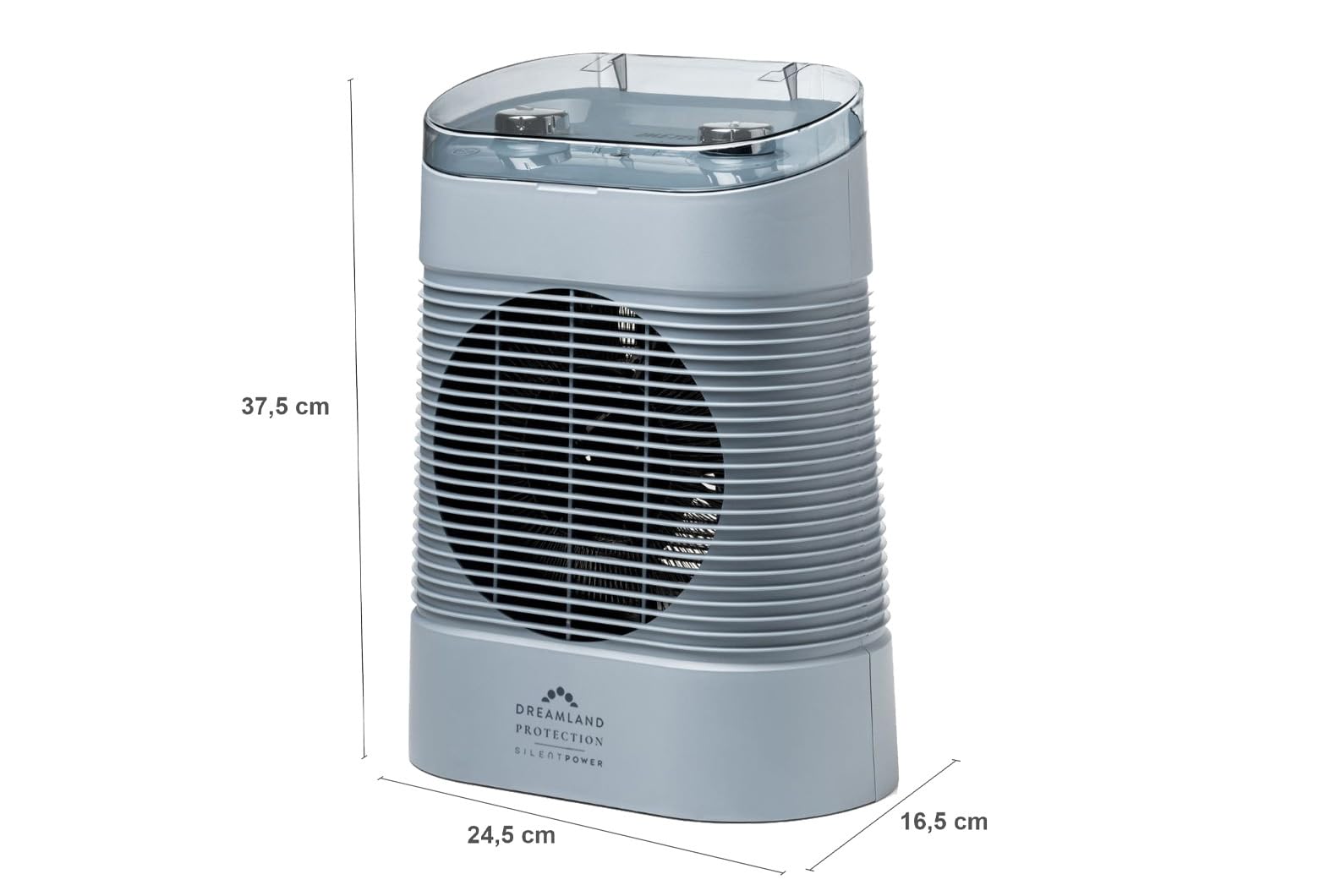 Dreamland Silent Power Pure Portable Fan Heater - Low Energy for Home Use, Quick Heat Up with 4 Heating Modes, Silent Space Heater, Energy Efficient Ionizer and Air-Purifying Heating Technology