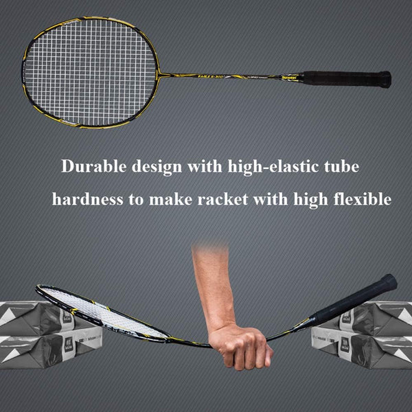 Senston 2 Pack Badminton Racket Set Graphite Full-Carbon Badminton Racquet With Premium Quality Protective Carry Case and 2 Overgrips