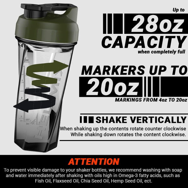 Helimix 2.0 Vortex Blender Shaker Bottle 828 ml - No Blending Ball or Whisk - USA Made - Portable Pre Workout Whey Protein Drink Cup - Mixes Cocktails Smoothies Shakes - Top Rack Safe