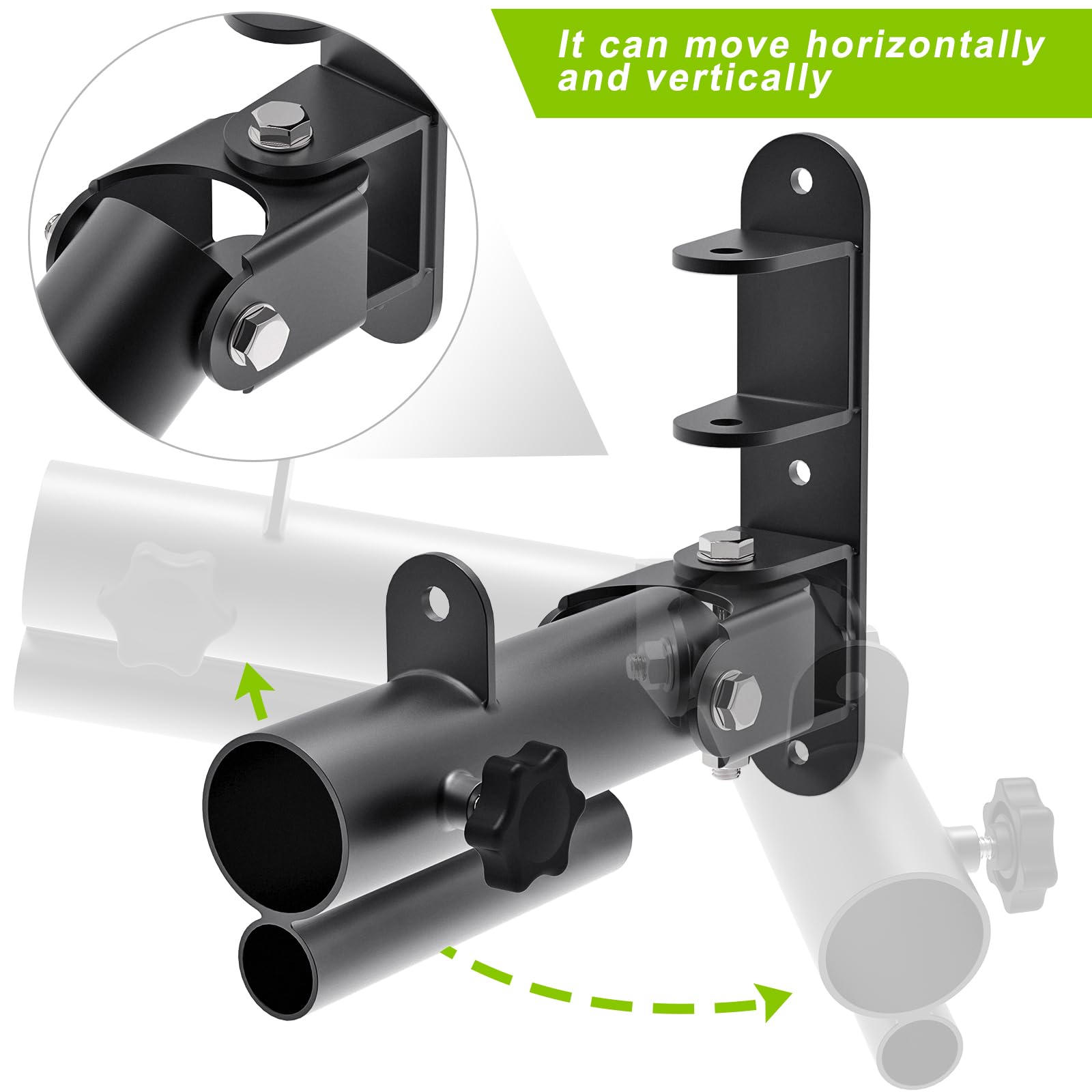 Kipika Wall-Mount Landmine Attachment - Compatible with 1" Standard & 2" Olympic Bars - Heavy-Duty Swiveling T-Bar Row Platform for Enhanced Home Gym