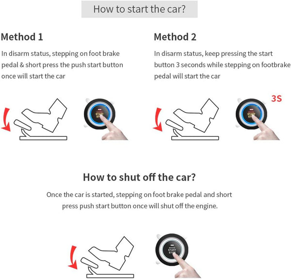 EASYGUARD EC003N-V Car security alarm system with PKE passive keyless entry remote engine start stop keyless go system universal version DC12V