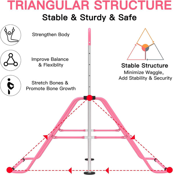 EVERYMILE Gymnastics Bars, Junior Training Kip Bar Gymnastics Equipment for Home,Adjustable Height Folding Horizontal Bar with Gymnastic Rings for Kid