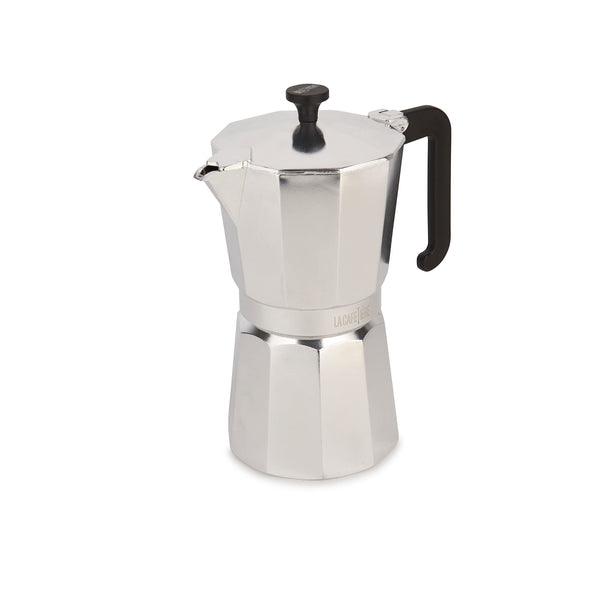 La Cafetière Venice Aluminium Espresso Maker, Three Cup, Black, Gift Boxed
