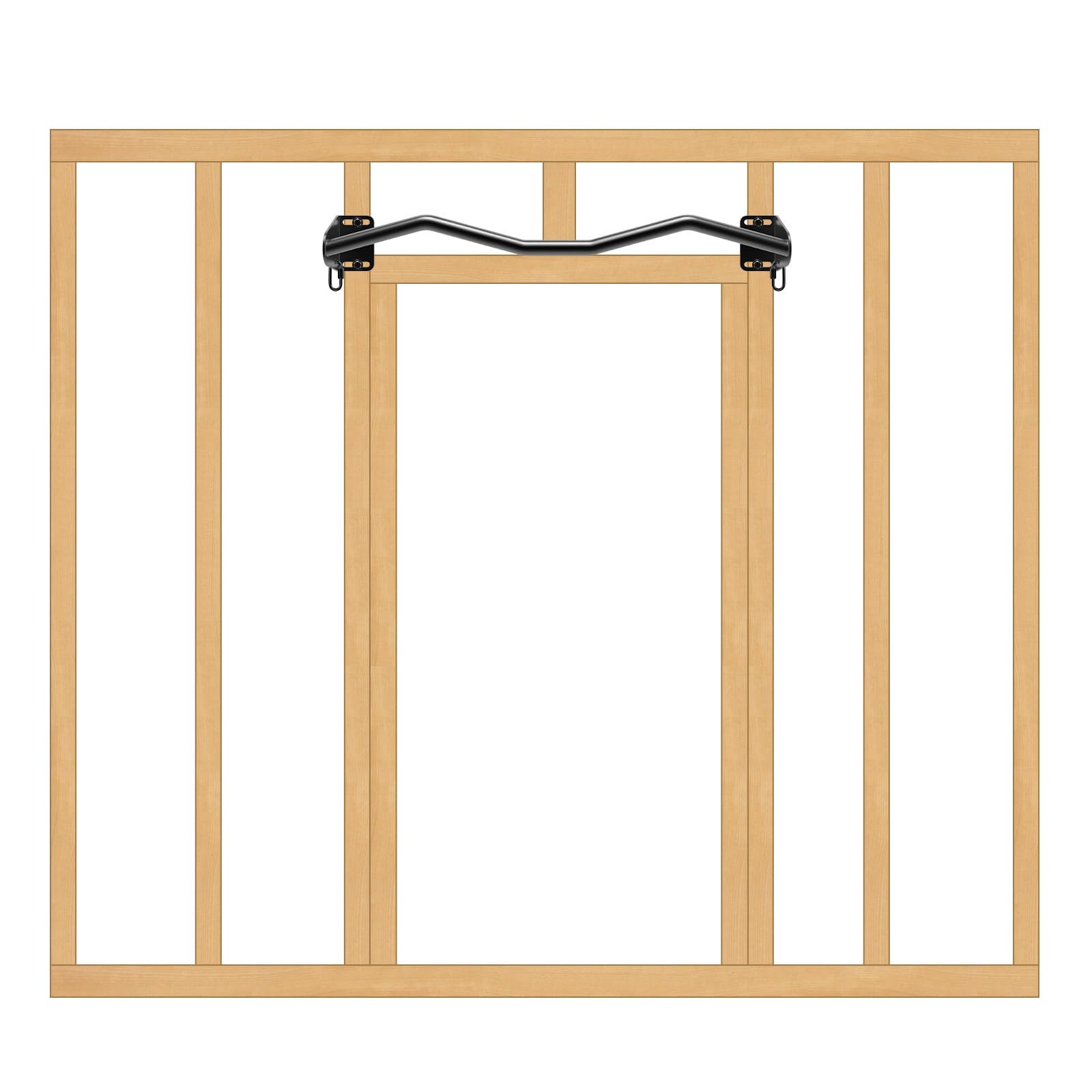 Kipika Wall Mounted Doorway Pull Up Bar - Multifunctional Chin Up Bar for Door Frame - Durable Steel with Anti-Corrosion Coating - Home Gym