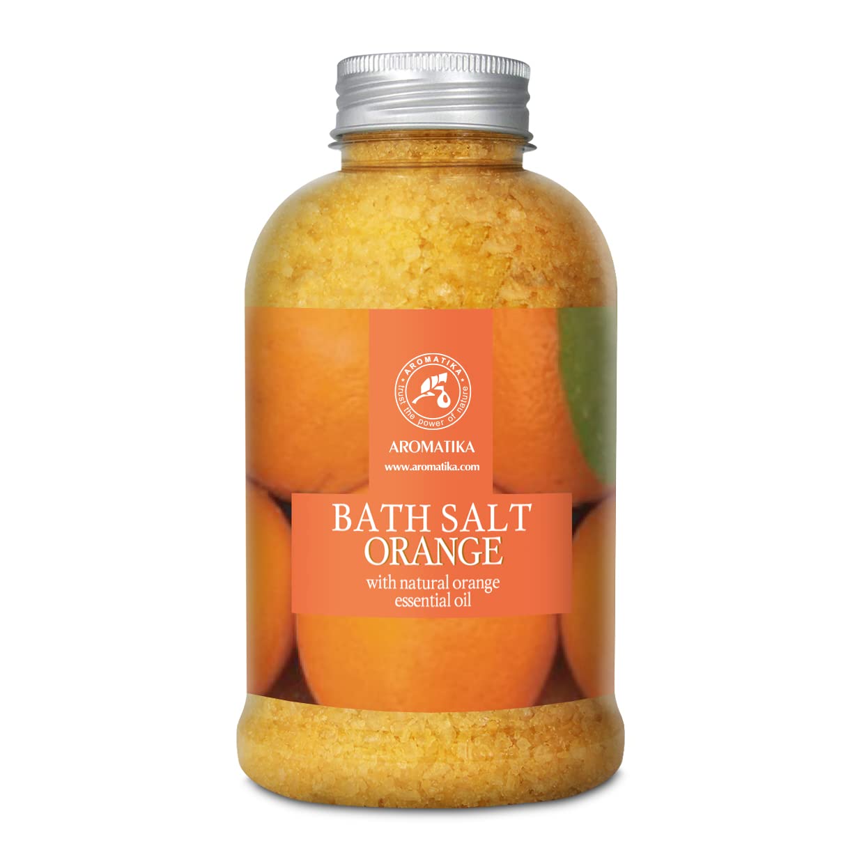 Orange Bath Salts w/Natural Orange Essential Oil 600g - Best for Good Sleep - Stress Reduction - Beauty - Bathing - Body Care - Wellness - Relaxation