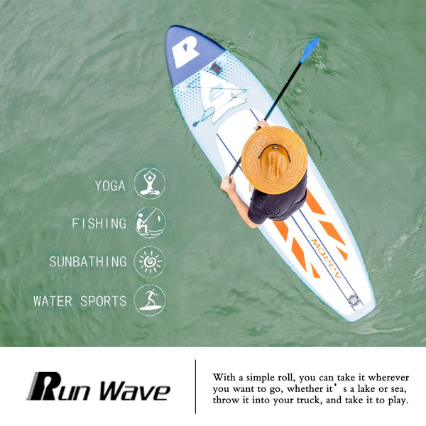 Runwave Inflatable Stand Up Paddle Board 11'×33''×6''(6'' Thick) Non-Slip Deck with Premium SUP Accessories | Wide Stance, Bottom Fins for Surfing Control | Youth Adults Beginner