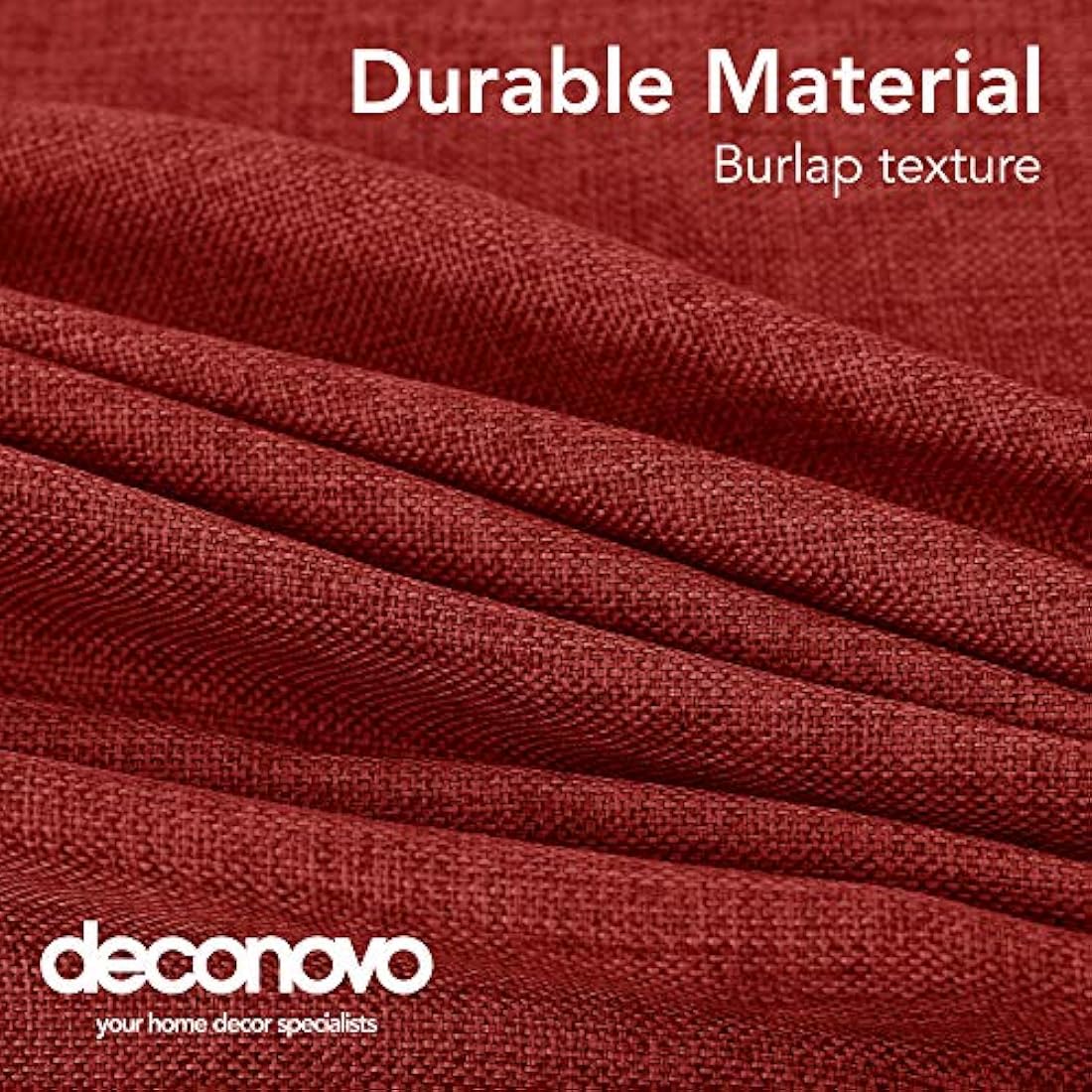 Deconovo Faux Linen Tablecloth Rectangle Wipeable Tablecloth for Christmas 59x95in(150x240cm) Red