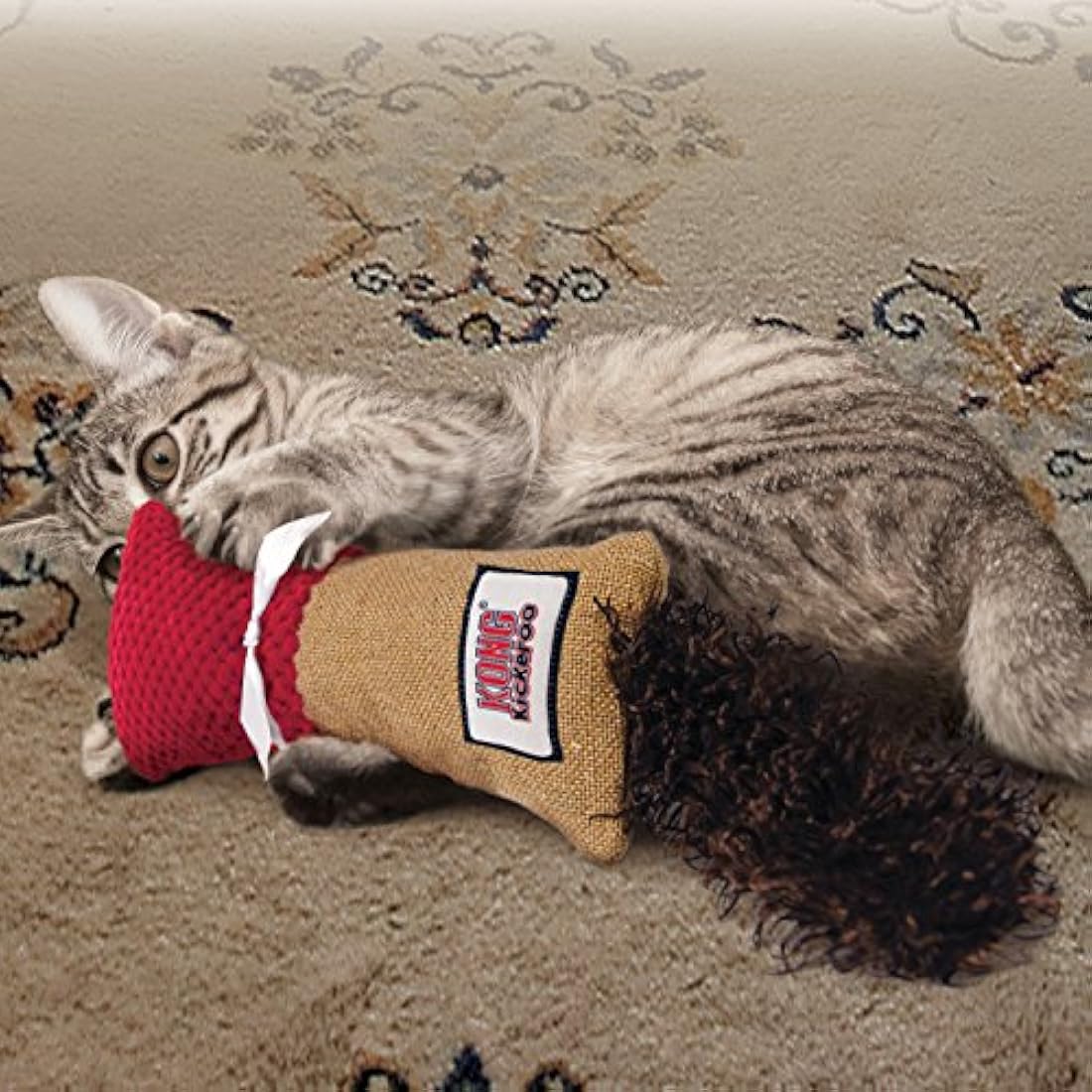 KONG - Kickeroo - Play Enticing Cat Toy, North American Premium Catnip (Colours May Vary) - Cuddler Pattern