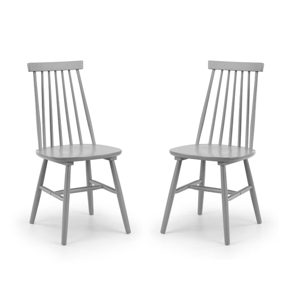 Julian Bowen Set Of 2 Alassio Spindle Back Dining Chairs - Grey