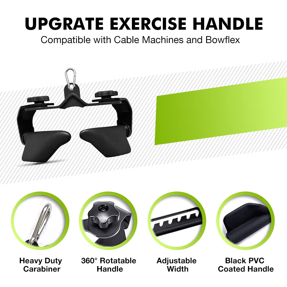 Rowing Handle LAT Pull Down Attachment,Multifunction Fitness Gripper Press Down for Cable Machine Weight Lifting, Tricep Back Muscles Training,