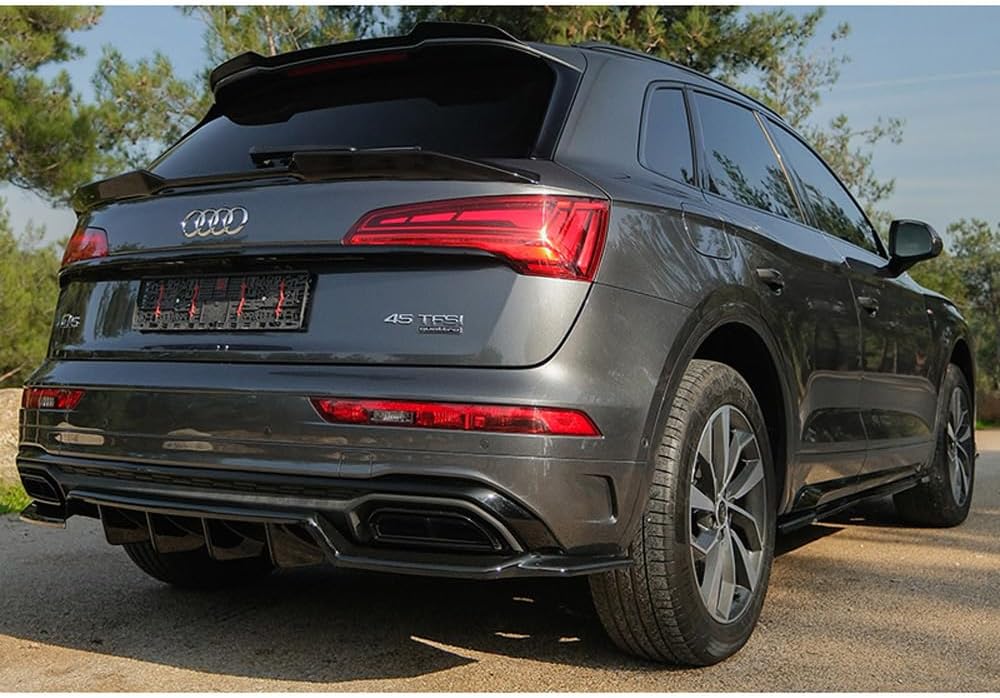 Oneway Roof Spoiler (Cap) compatible with Audi Q5 (FY) S-Line Facelift 2020-2024 excl. Sportback - Gloss black
