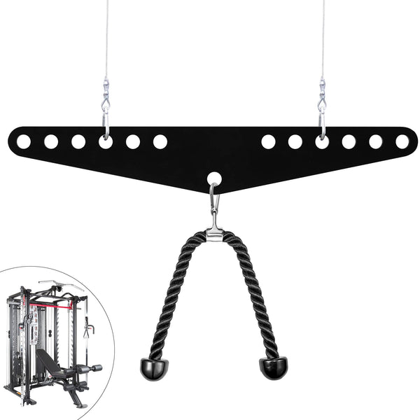 RIMLUFE Double to Single D Handle Cable Weight Workout Pulley System Adaptor Plate Spreader LAT Pull Down BarRope Attachments Cable Machine for Squat