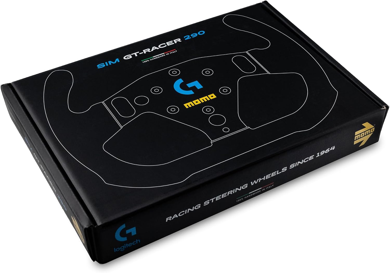 MOMO Motorsport Pro SIM Racing Wheel - 290mm Premium Microfiber Grip, Compatible with Logitech G RS Hub, Racing Simulator Accessory for Xbox Series X/S PS4 PS5 PC, Professional Grade Italian Design