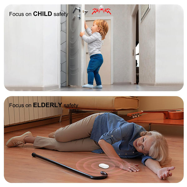 Shed Alarm, Shed Security Alarm for Home / Ranch / Van / Carport / Shop Infrared Detection Technology with 328ft Remote SOS Button Battery Powered 125db Extra Loud - Black