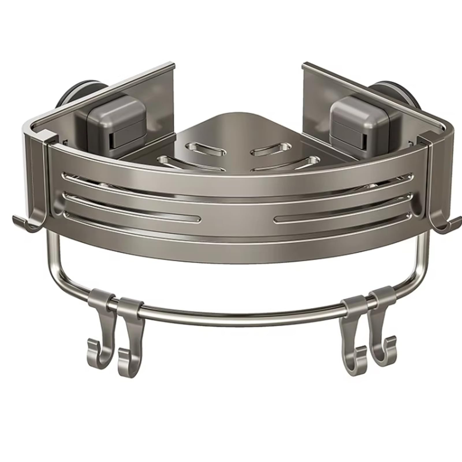 ONXE Corner Shower Caddy Suction Cup,Shower Shelves with Towel Rack Hooks,No Drilling Powerful Suction Bathroom Organizers and Storage,Removable