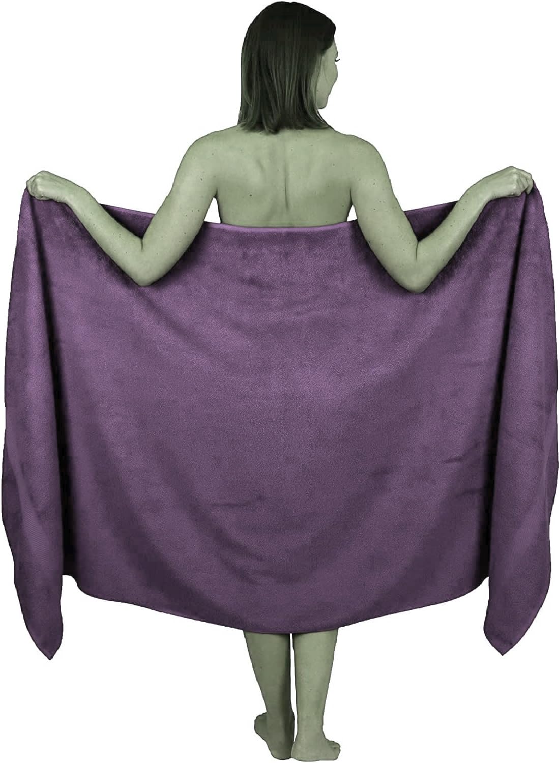 Wholesale Trade Dealz Extra Large Bath Sheet 100 x 200 cm Super Jumbo Big Bath Sheets Towels Beach Body Wrap XL Bath Towels 600-GSM (Purple)